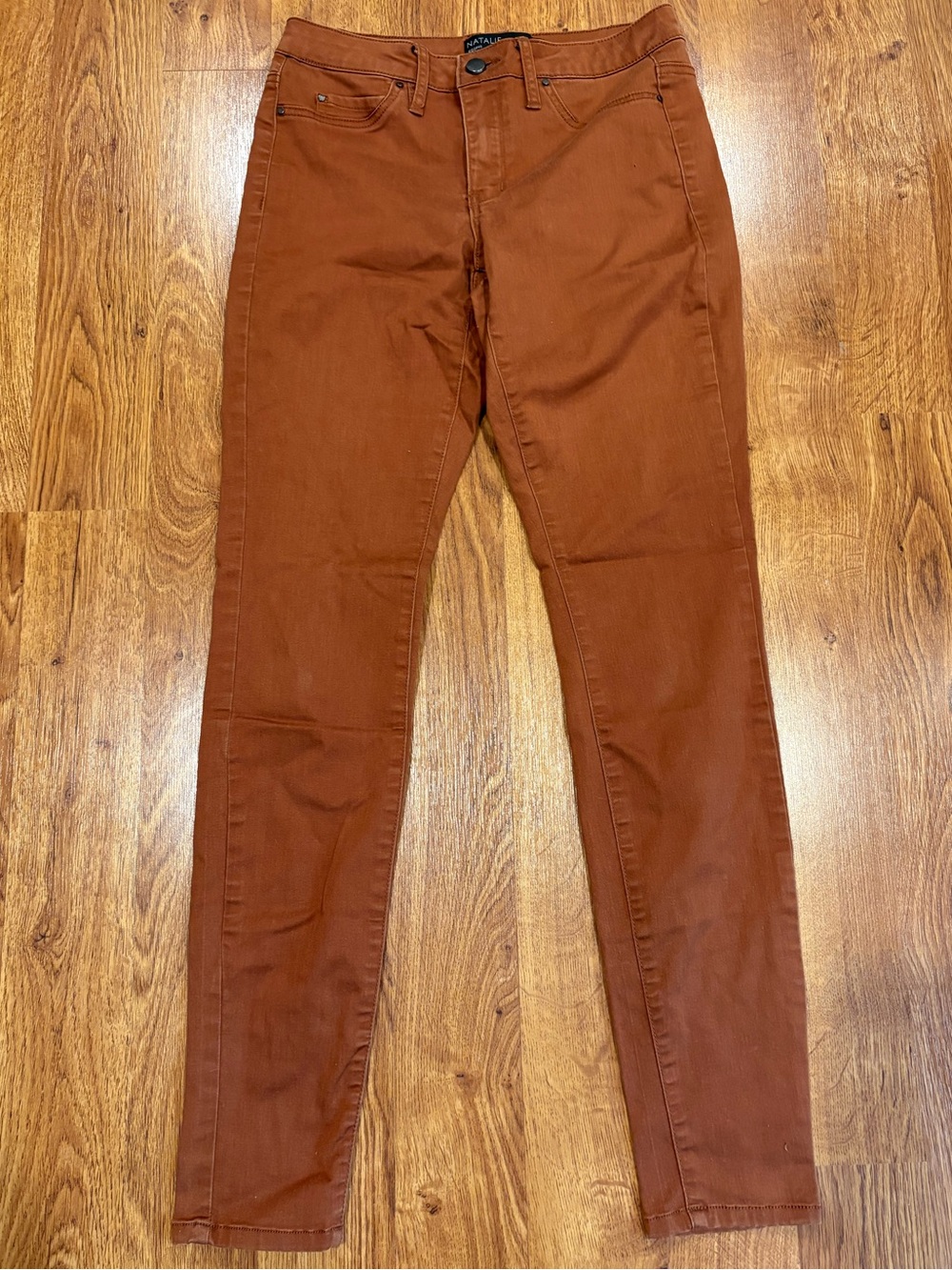 RW&CO Natalie Rust Skinny Pants S Burnt Orange Fall Preppy Dark Academia - Picture 3 of 8